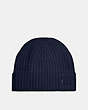 COACH®,CASHMERE BEANIE,Navy,Front View