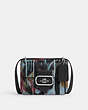 COACH®,COACH X MINT + SERF MORGAN SQUARE CROSSBODY BAG,Leather,Small,Silver/Black Multi,Front View