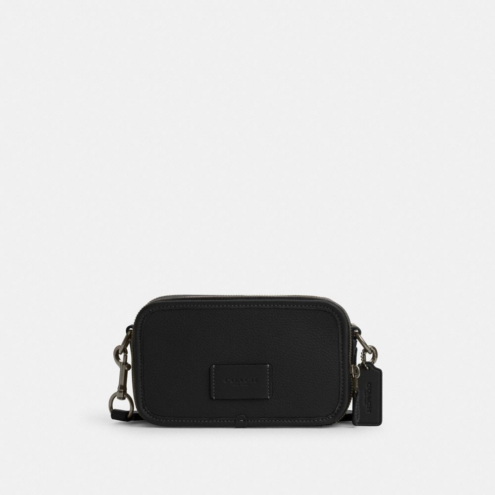 COACH®,WYATT CROSSBODY,Leather,Mini,Gunmetal/Black,Front View