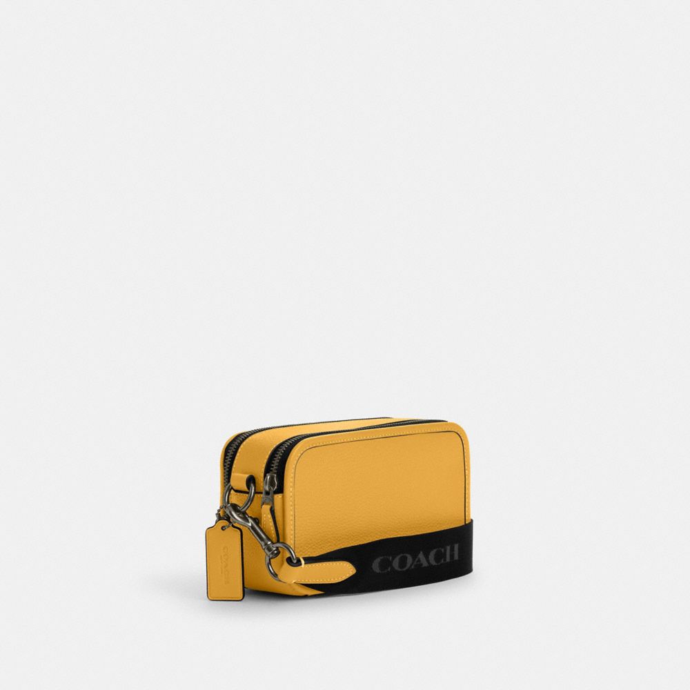 COACH®,Wyatt Crossbody Bag,Leather,Crossbody,Casual,Yellow,Angle View