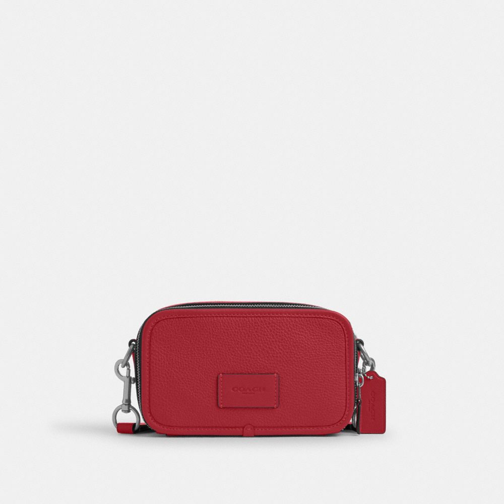 COACH®,WYATT CROSSBODY,Cuir galet,Argenté/Rouge,Front View