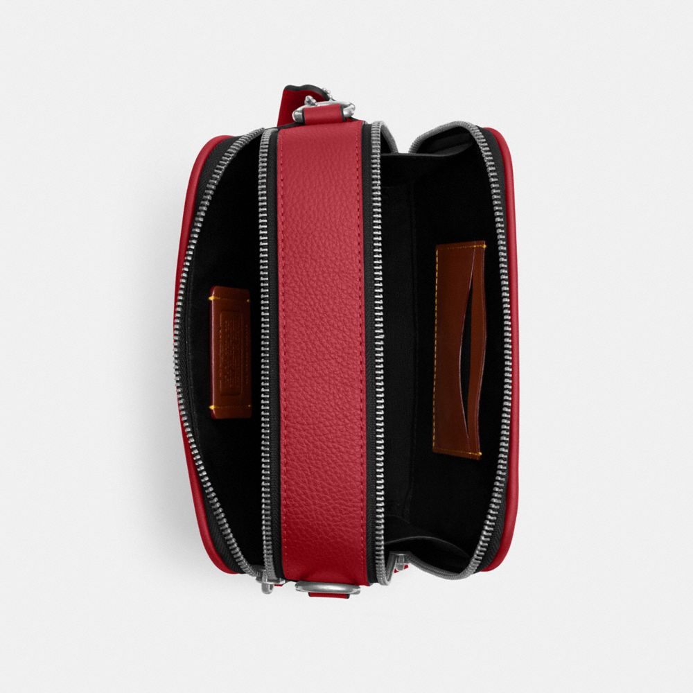 COACH®,Wyatt Crossbody Bag,Leather,Crossbody,Casual,Maroon,Inside View,Top View