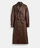 COACH®,LEATHER TRENCH COAT,Brown,Front View