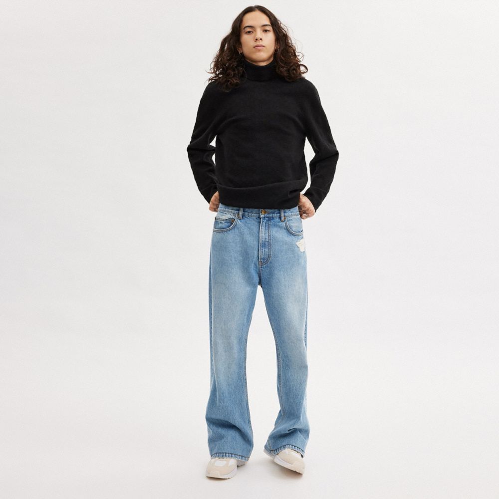 COACH®,DENIM BOOTCUT JEANS,Denim Blue,Scale View