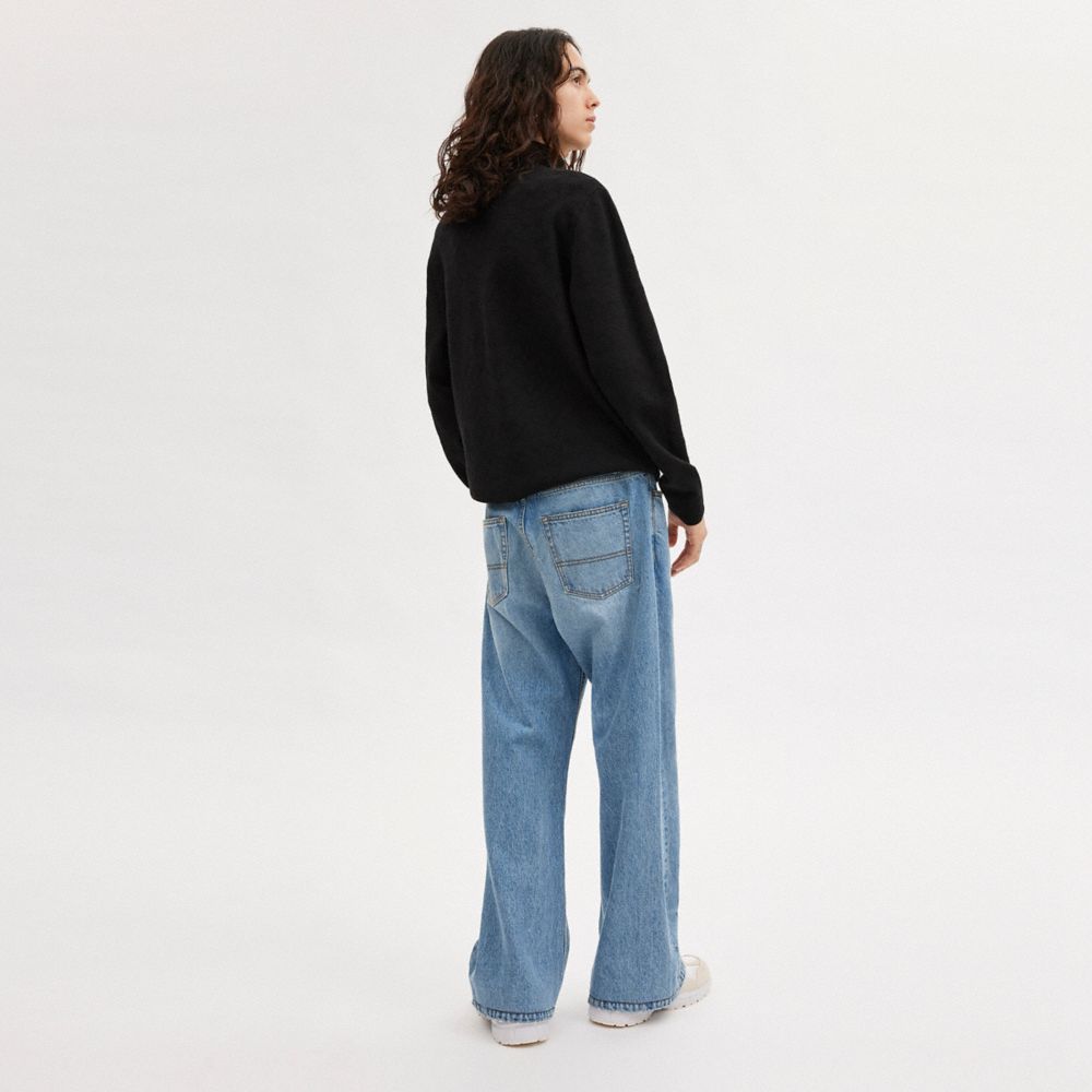 COACH®,DENIM BOOTCUT JEANS,Denim Blue,Scale View