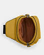 COACH®,EDGE L PACK,Leather,Mini,Gunmetal/Flax,Inside View,Top View