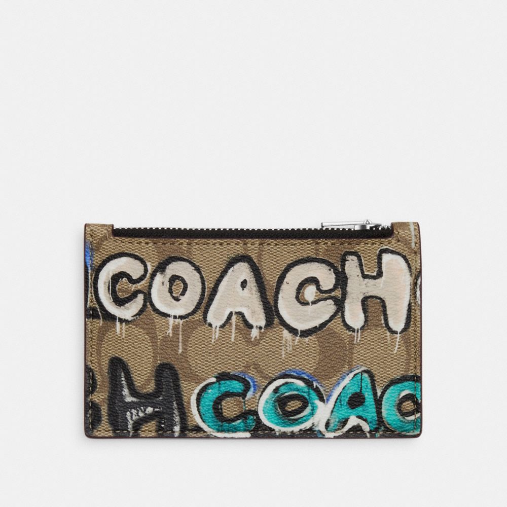 Coach Zip Card Case in Signature Canvas