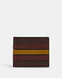 COACH®,3-IN-1 WALLET WITH STRIPE,Mixed Material,Gunmetal/Mahogany Multi,Front View