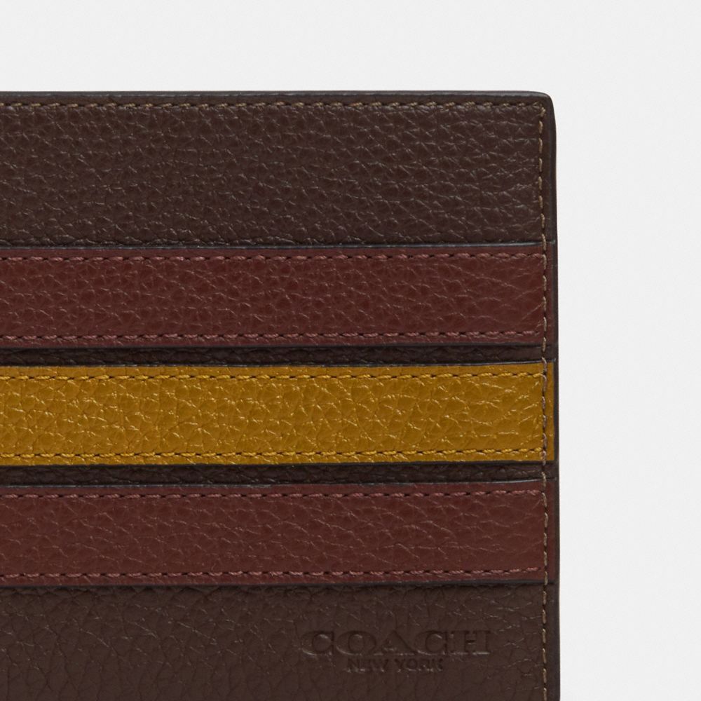 COACH®,3-IN-1 WALLET WITH STRIPE,Novelty Leather,Mini,Gunmetal/Mahogany Multi
