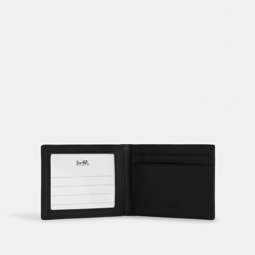 Coach ID Billfold Wallet in Signature Canvas Charcoal/Black