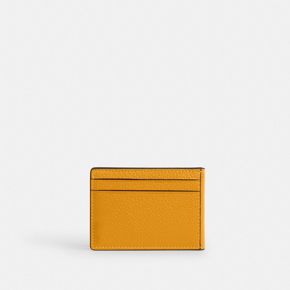 COACH®,PORTE-BILLETS COMPACT,Cuir galet,Bouton D’or,Back View