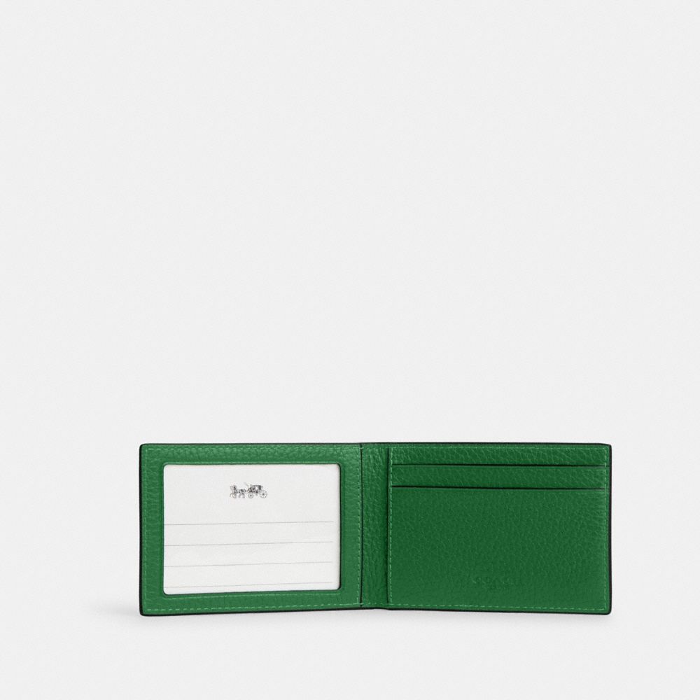 COACH®,Compact Billfold Wallet,Leather,Bi Fold,Casual,,Inside View,Top View