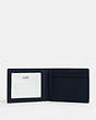 COACH®,COMPACT BILLFOLD WALLET,Leather,Gunmetal/Midnight Navy,Inside View,Top View