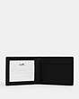 COACH®,COMPACT BILLFOLD WALLET,Leather,Gunmetal/Black,Inside View,Top View