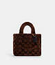 COACH®,SMALL TOTE IN SHEARLING,Medium,Im/Chocolate Multi,Front View