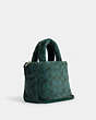 COACH®,SMALL TOTE IN SHEARLING,Medium,Gold/Green Multi,Angle View