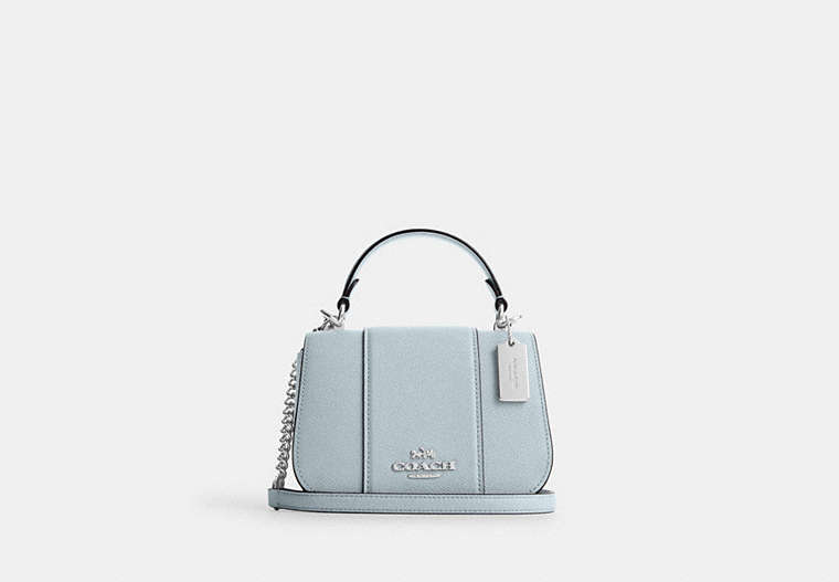 COACH®,LYSA TOP HANDLE,Small,Silver/Pale Blue,Front View