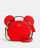 COACH®,DISNEY X COACH MICKEY MOUSE EAR BAG,Leather,Brass/Electric Red,Front View
