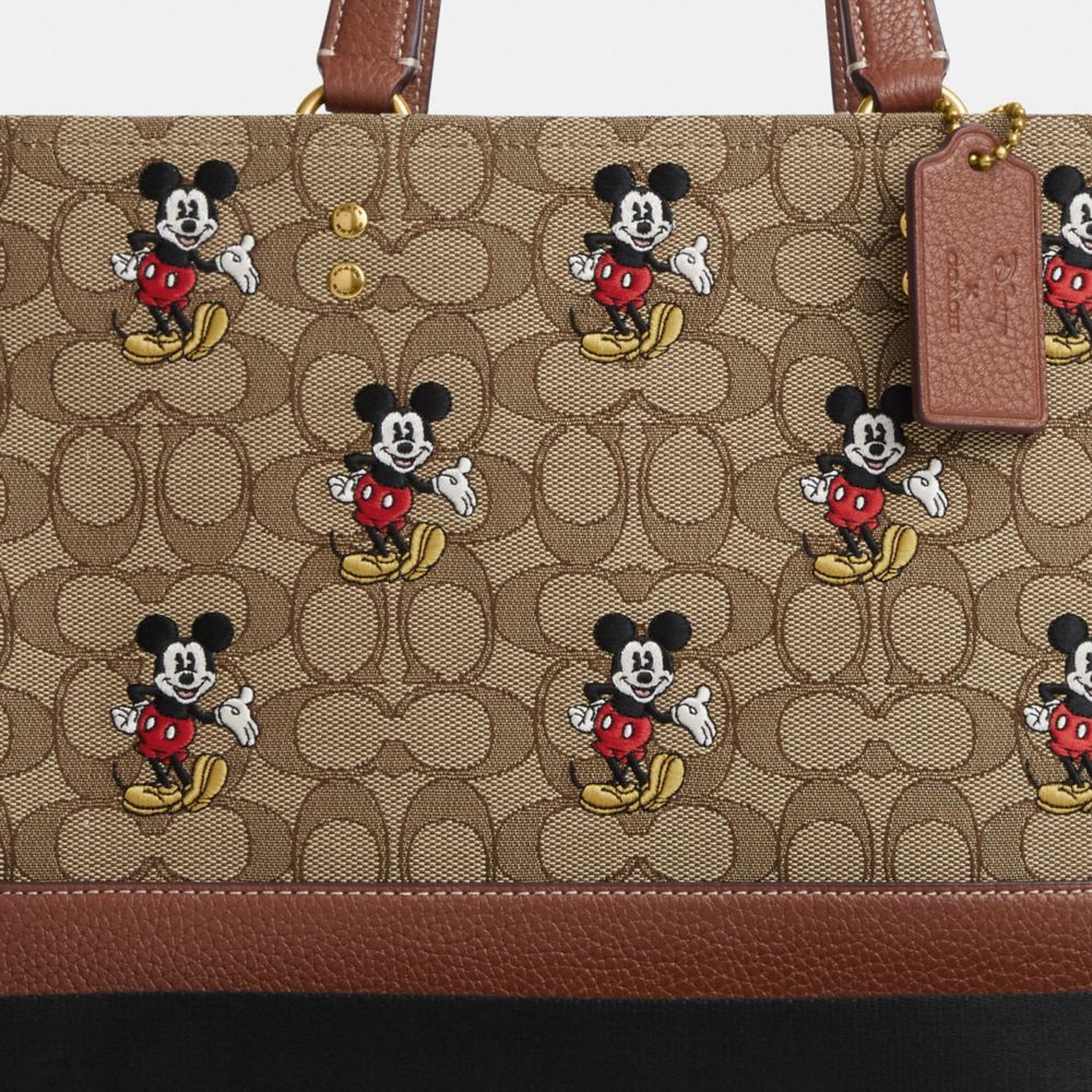 Coach Outlet Disney x Coach Mini Dempsey Bucket Bag in Signature Jacquard with Mickey Mouse Print - Multi