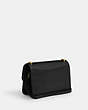 COACH®,LARGE MORGAN SQUARE CROSSBODY,Embossed Leather,Medium,Gold/Black,Angle View