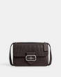 COACH®,LARGE MORGAN SQUARE CROSSBODY,Embossed Leather,Silver/Amethyst,Front View