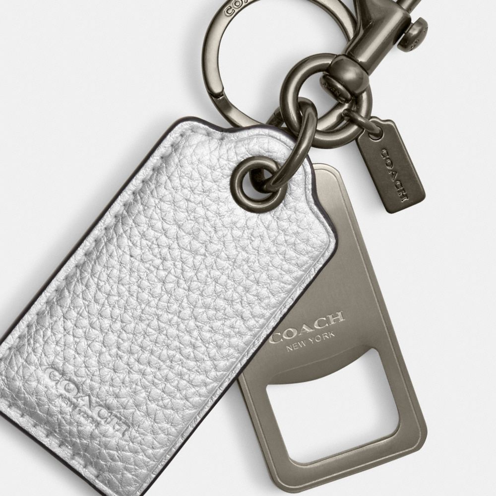 COACH®  Bottle Opener Key Fob In Signature Canvas