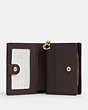 COACH®,SNAP WALLET WITH COACH HERITAGE,Leather,Mini,Gold/Black,Inside View,Top View