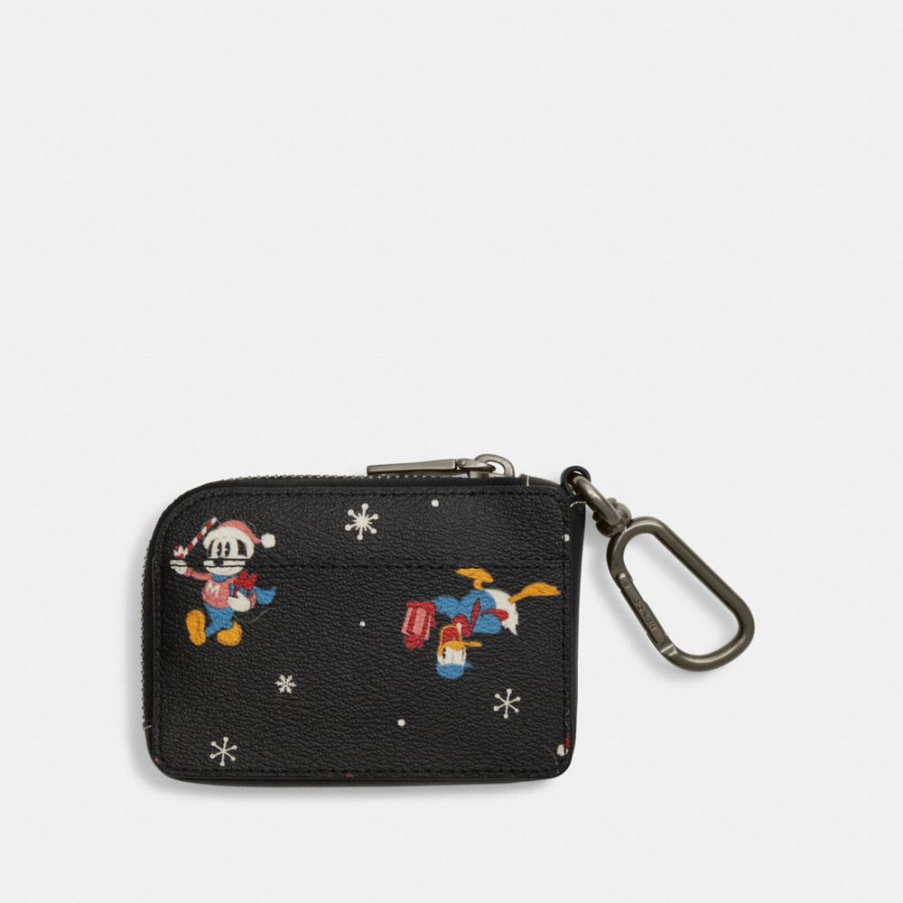 【DISNEY X COACH】Lジップ キー ケース / ホリデイ プリントよろしくお願いします