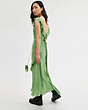 COACH®,V NECK BIAS DRESS,Silk,Green,Scale View