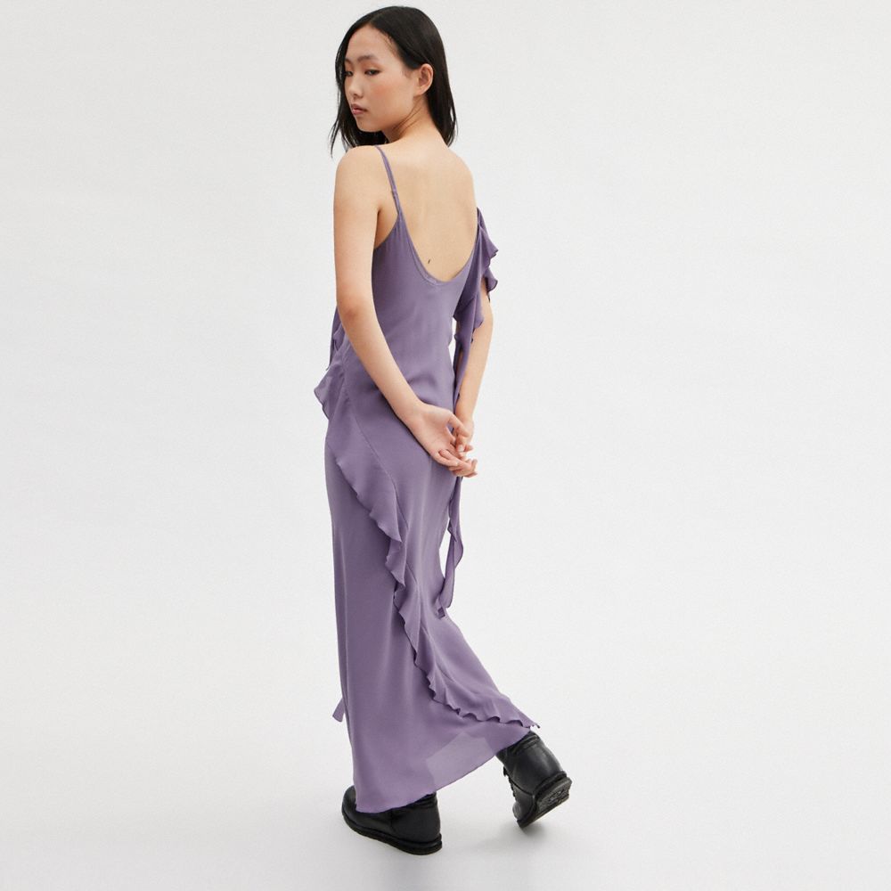 COACH®,SPAGHETTI STRAP BIAS DRESS,Purple,Scale View