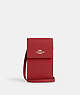 COACH®,NORTH SOUTH PHONE CROSSBODY,Cuir Cross-grain,Or/Rouge 1941,Front View