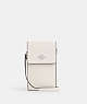 COACH®,NORTH SOUTH PHONE CROSSBODY,Crossgrain Leather,Everyday,Silver/Chalk,Front View