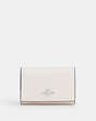 COACH®,MICRO WALLET,Leather,Silver/Chalk,Front View