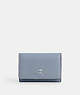 COACH®,MICROPORTEFEUILLE,PITONE LUCIDO,Argent/Gris brume,Front View