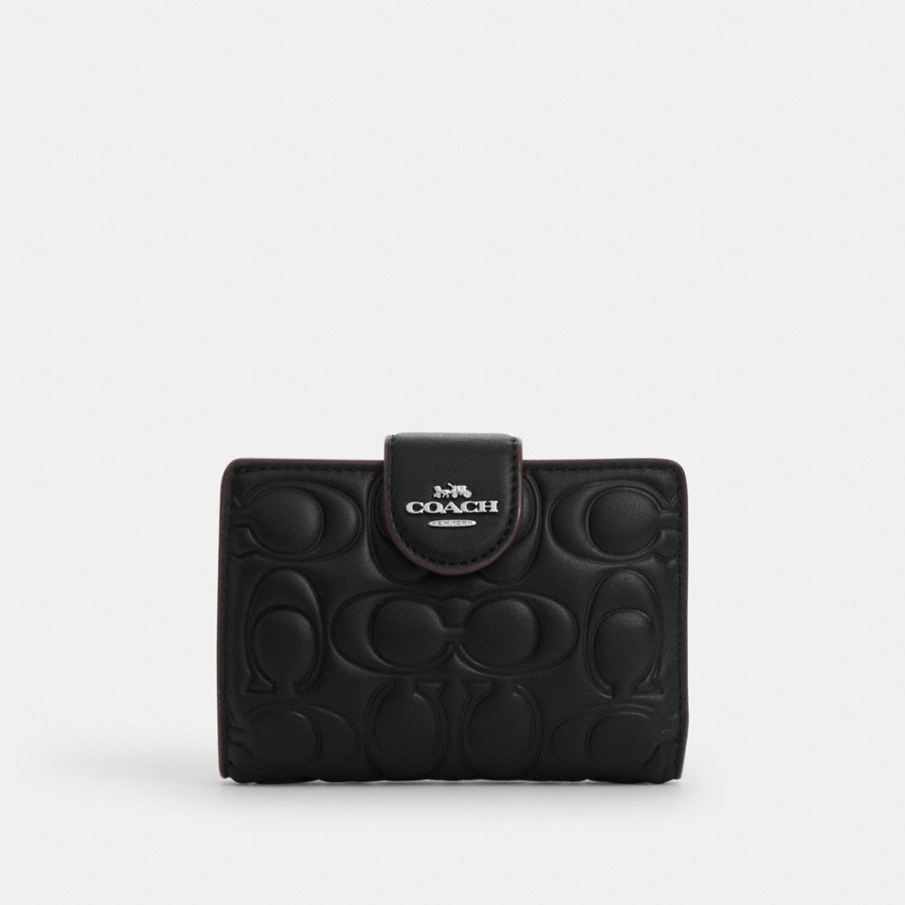 COACH®  Medium Corner Zip Wallet With Signature Leather