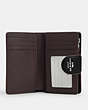COACH®,MEDIUM CORNER ZIP WALLET WITH SIGNATURE LEATHER,Leather,Silver/Black,Inside View,Top View