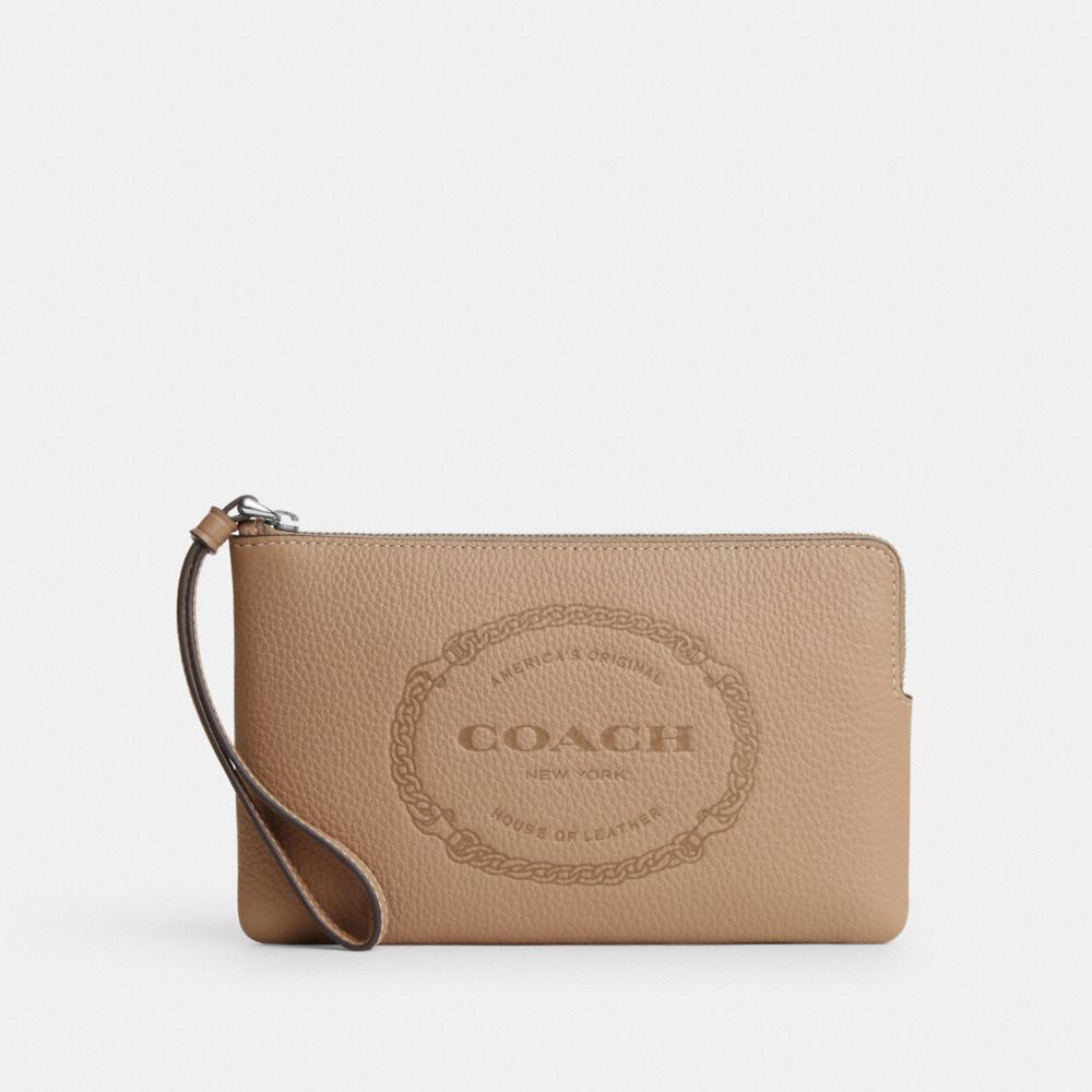 COACH® Outlet  Large Corner Zip In Signature Canvas With Vintage