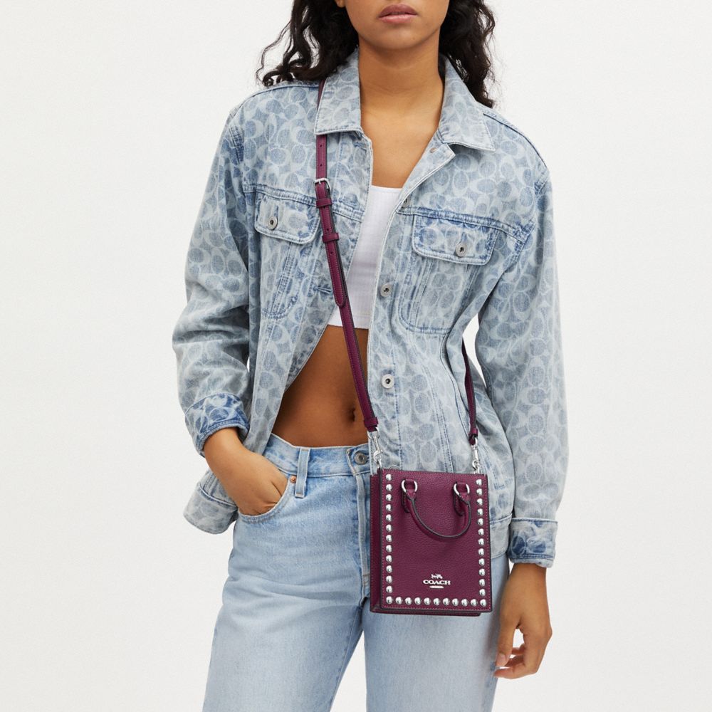 COACH®,Mini Tote With Rivets,,Detail View