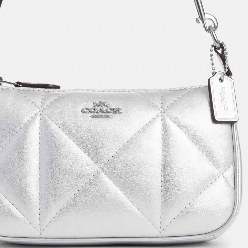 COACH®,Nolita 19 In Silver Metallic With Puffy Diamond Quilting,
