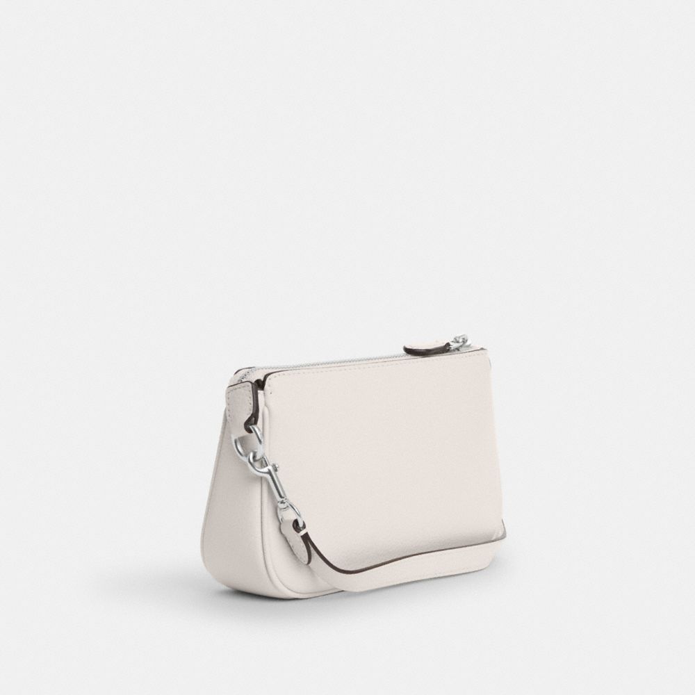 COACH®,NOLITA 19 WITH RIVETS,Novelty Leather,Mini,Silver/Chalk,Angle View