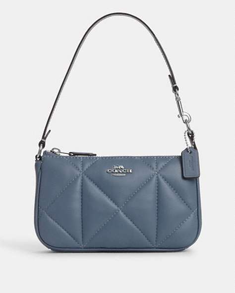 COACH®,NOLITA 19 WITH PUFFY DIAMOND QUILTING,Leather,Mini,Silver/Light Mist,Front View