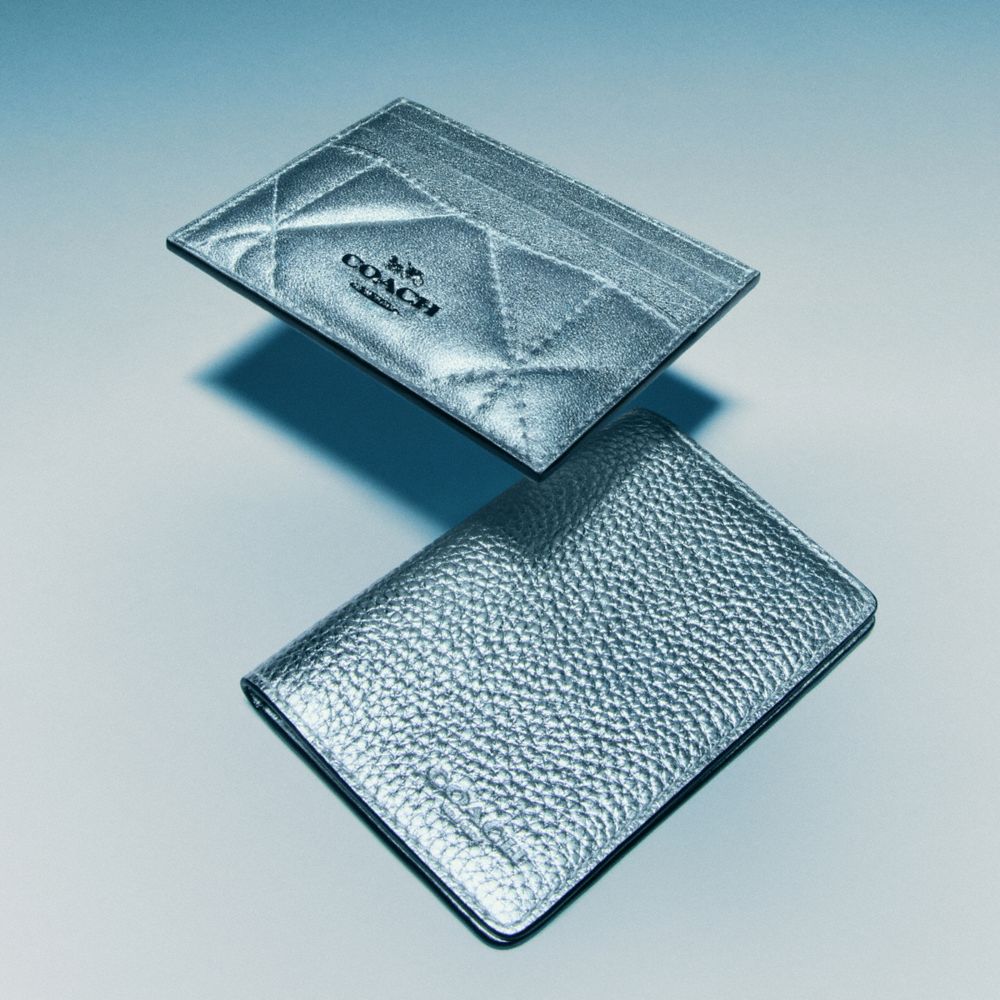 L-Quilting Round Card Pocket Detail Card Wallet