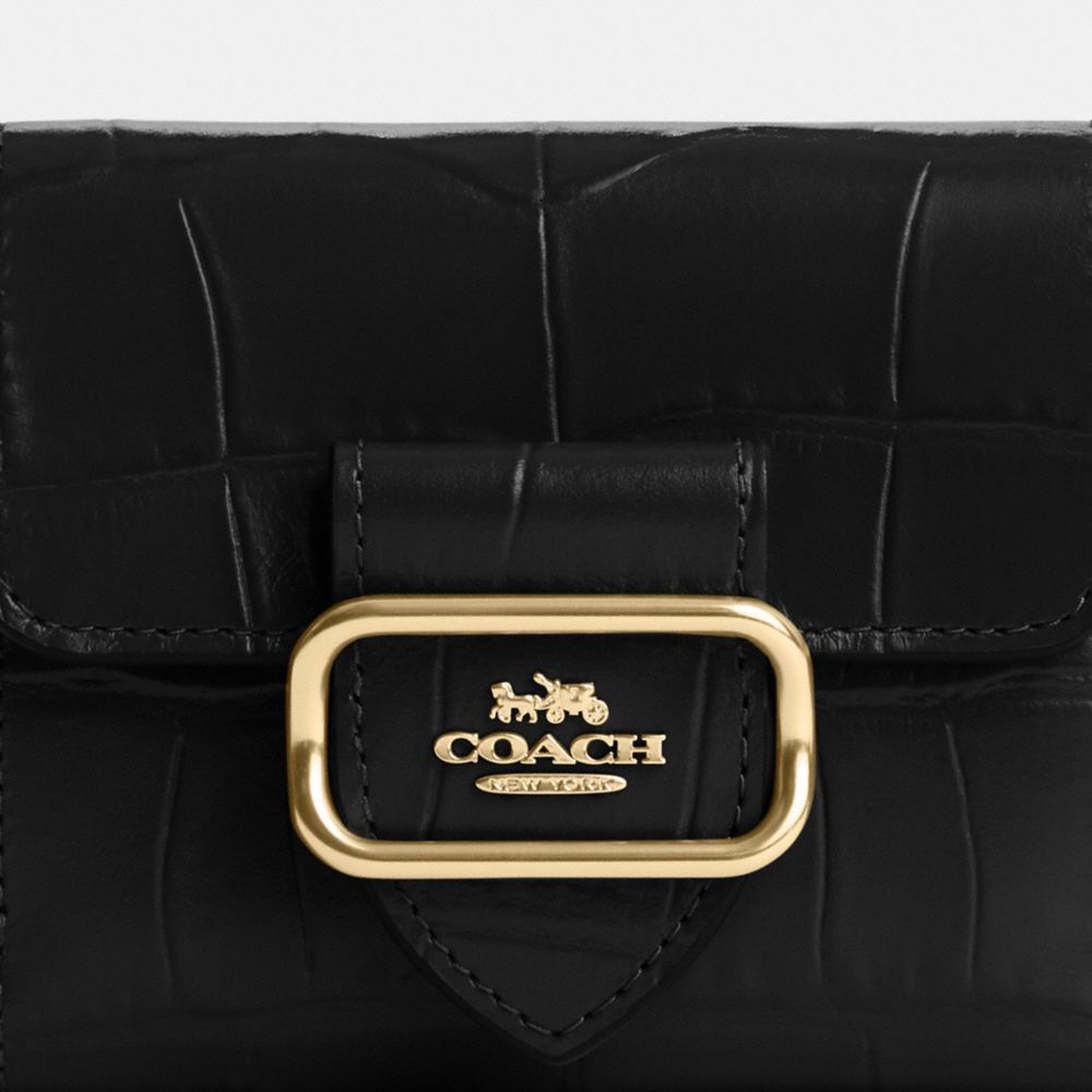 COACH®,SMALL MORGAN WALLET,Novelty Leather,Gold/Black