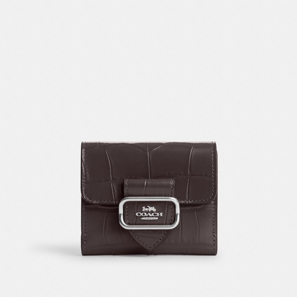 COACH®,PETIT PORTEFEUILLE MORGAN,Cuir,Argent/Améthyste,Front View