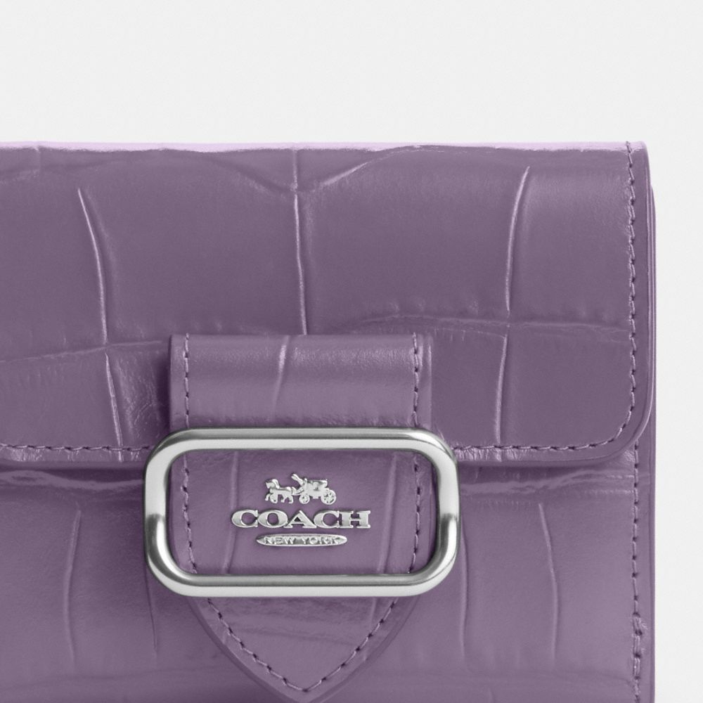 COACH®,SMALL MORGAN WALLET,Novelty Leather,Silver/Amethyst