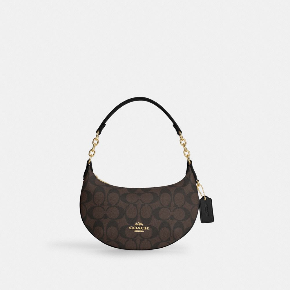 COACH®,MINI PAYTON IN SIGNATURE CANVAS,Signature Canvas,Mini,Gold/Brown Black,Front View