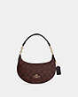 COACH®,MINI PAYTON IN SIGNATURE CANVAS,Coated Canvas,Gold/Oxblood Multi,Front View