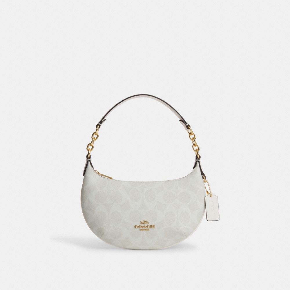 COACH®,MINI PAYTON IN SIGNATURE CANVAS,Signature Canvas,Mini,Gold/Chalk/Glacierwhite,Front View