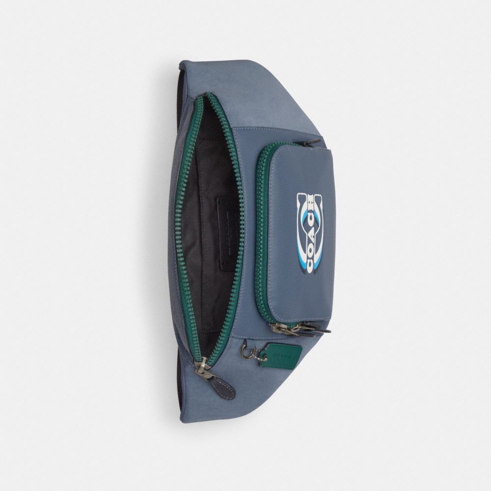 COACH®,トラック ベルト バッグ・カラーブロック・コーチ スタンプ,斜め掛け&ボディバッグ,ﾗｲﾄ ﾐｽﾄ ﾏﾙﾁ