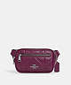COACH®,MINI BELT BAG WITH PUFFY DIAMOND QUILTING,Leather,Mini,Silver/Deep Berry,Front View